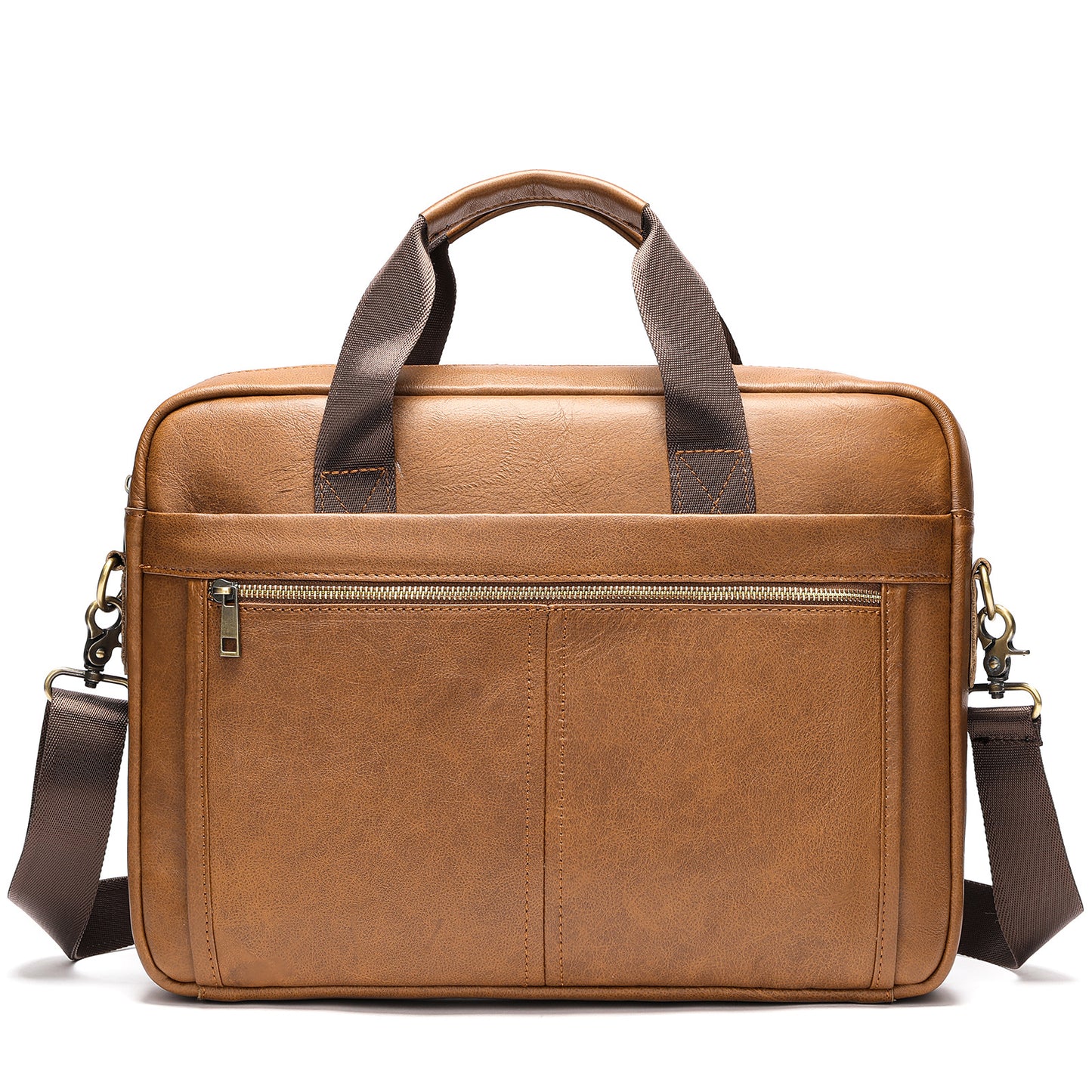 Men's Russian Genuine Cattlehide Leather Surface Business Bags