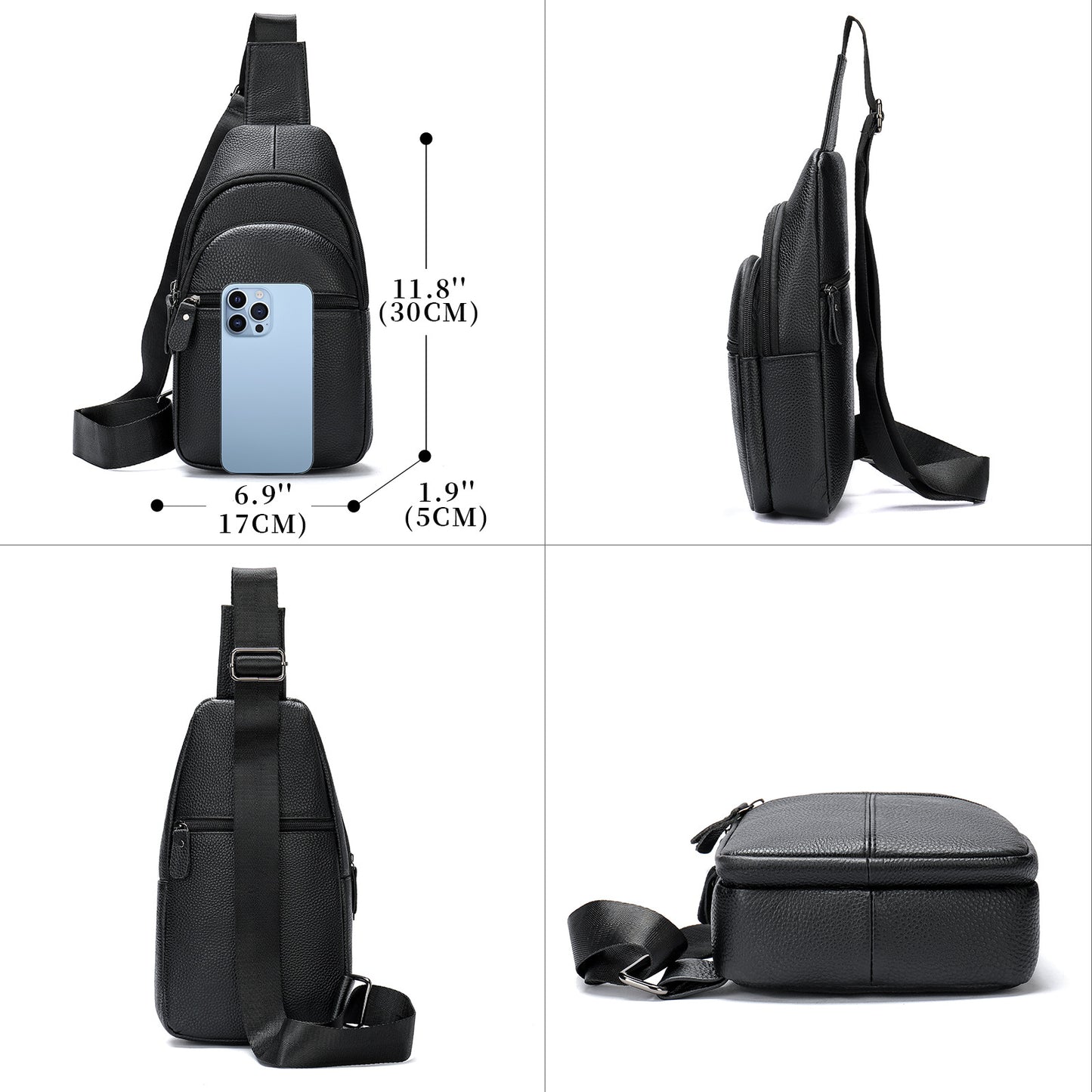 Men's Genuine Leather First Layer Cowhide Simple Bags