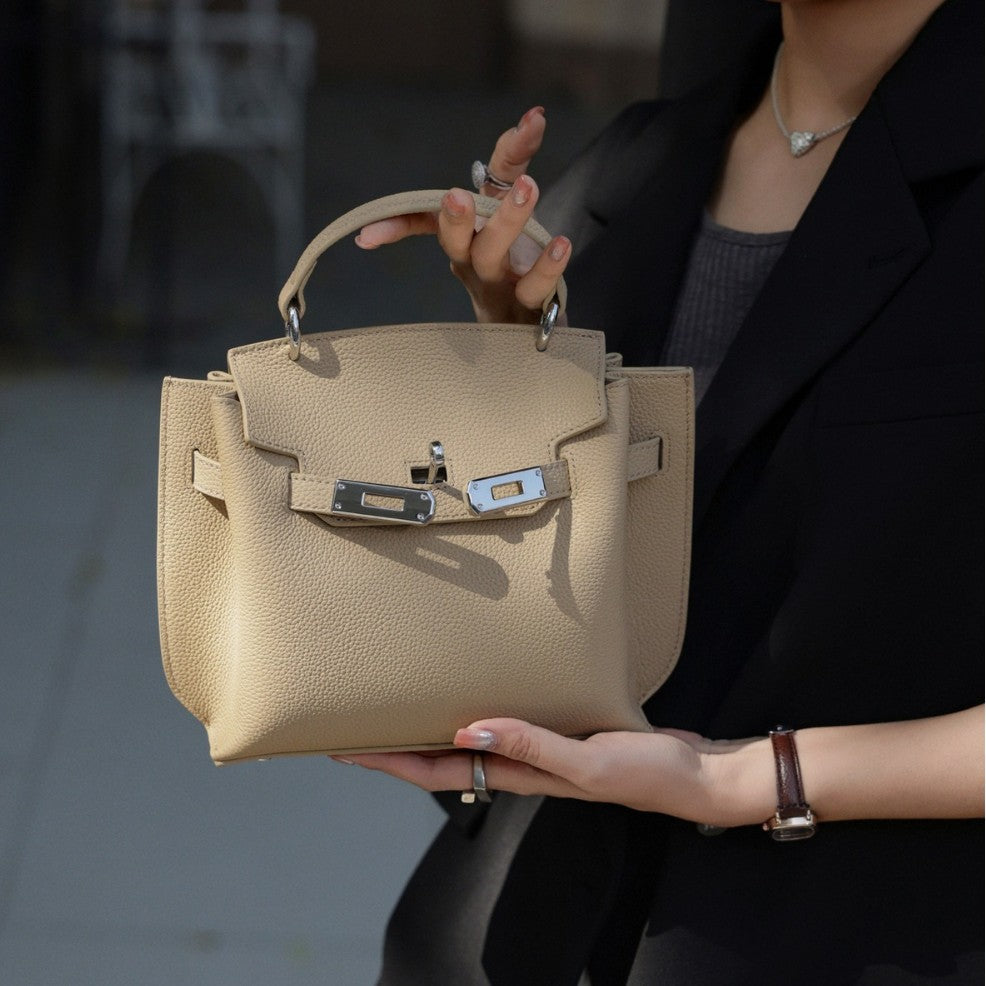 Layer Cowhide Kelly Versatile Retro Genuine Handbags