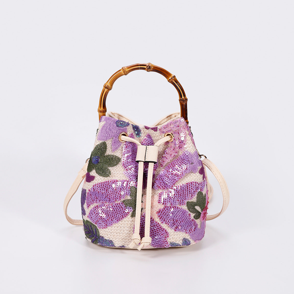 Women's High-grade Sequined Bamboo Niche Summer Popular Bucket Bags