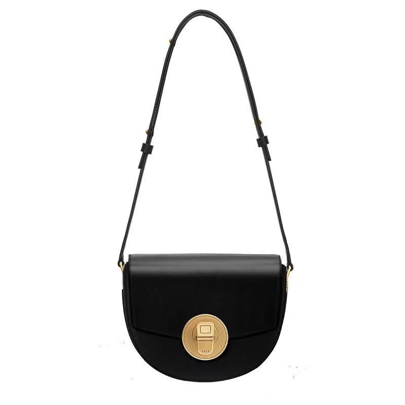 Cans Series Large Saddle Genuine Leather Crossbody Bags