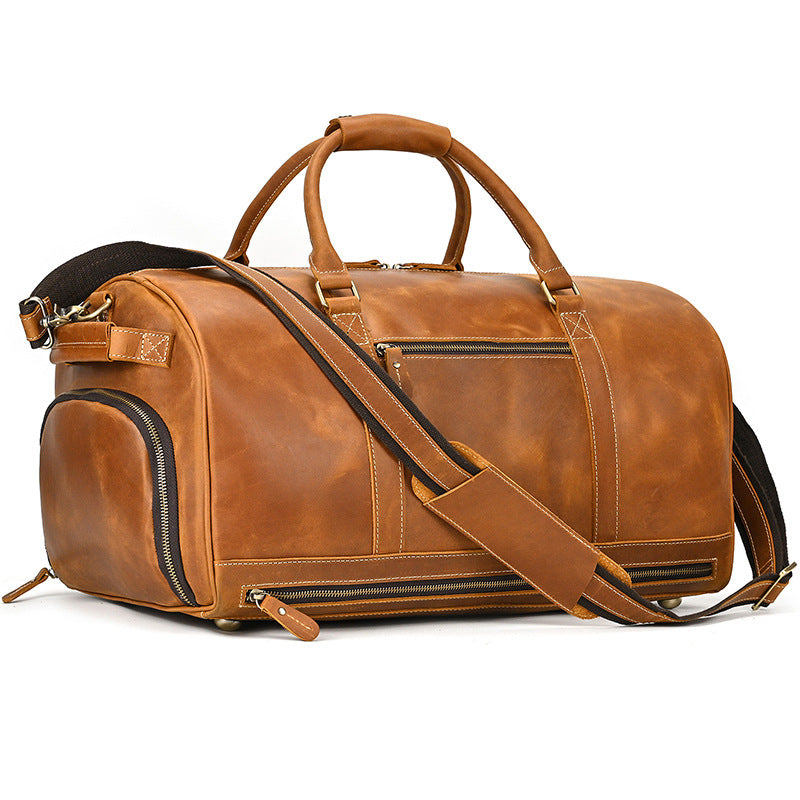 Men's Leather Traveling Large Capacity Cowhide With Travel Bags