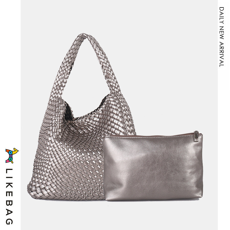 Women's Woven Fashion Trendy Style Simple Large Shoulder Bags