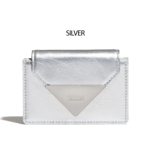 Women's Classic Triangle Patent Leather Portable Fashion Document Card Holder
