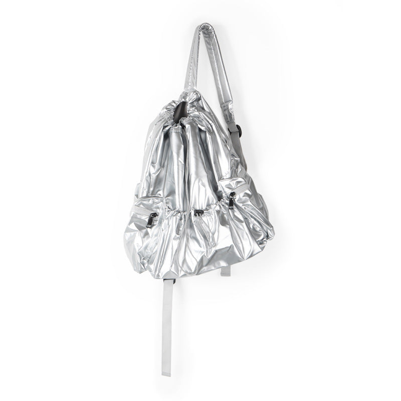 Sier Large Capacity Niche Pleated Drawstring Backpacks