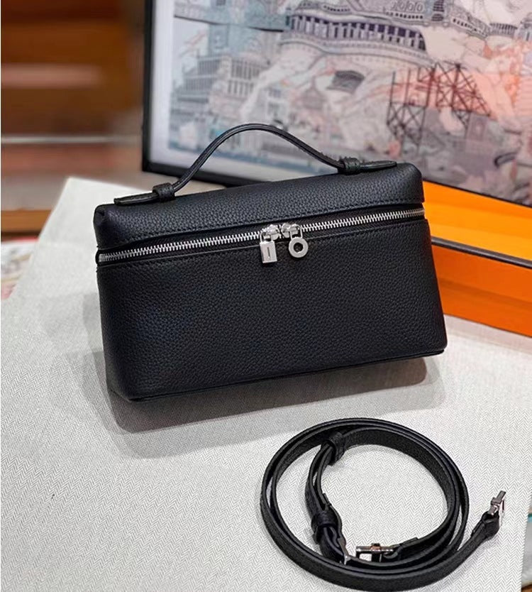 High Version Layer Cowhide Lunch Box Small Square Bags