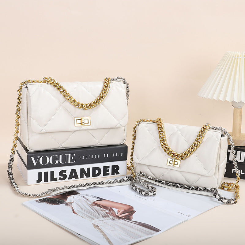 Fashion Flap Soft Sheepskin Rhombus Chain Shoulder Bags