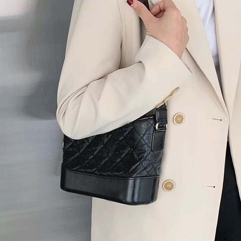 Women's Leather Hobo Classic Style Rhombus Chain Crossbody Bags
