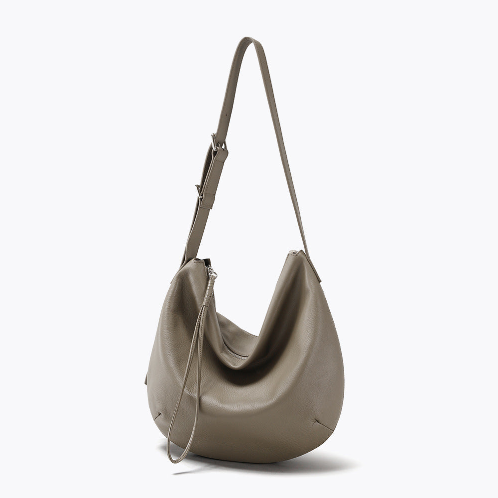 First Layer Cowhide Dumpling Fashion Large Capacity Shoulder Bags