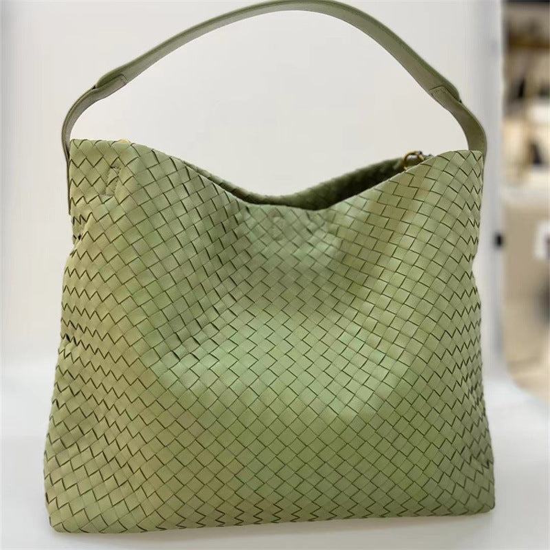 Women's Korean Fashion Leather Large Capacity Sheepskin Tote Bags