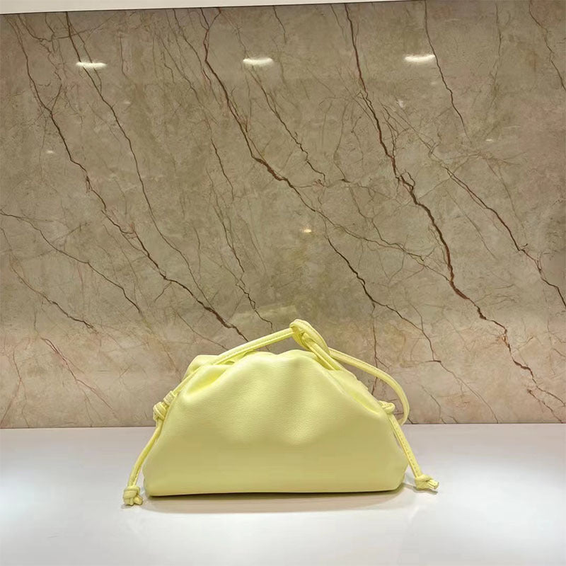 Women's Selected Genuine Leather Dumpling Clutch Cowhide Crossbody Bags