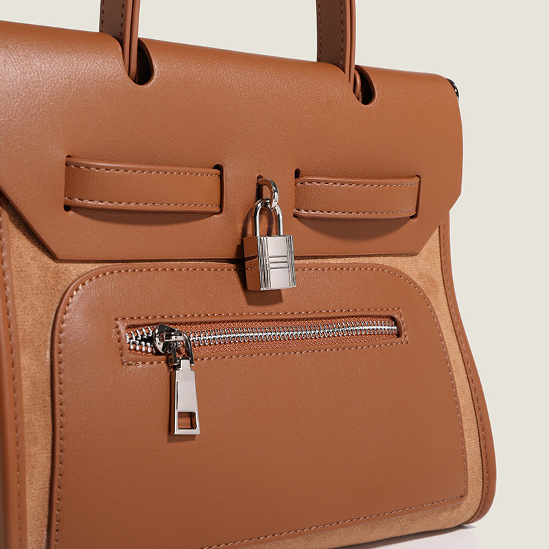 Women's Fashion Trendy Texture Kelly Soft Leather Shoulder Bags