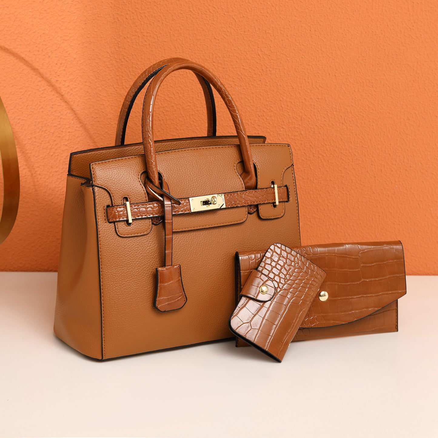 Women's Fashion Trendy Light Luxury Three-piece Set Tote Bags
