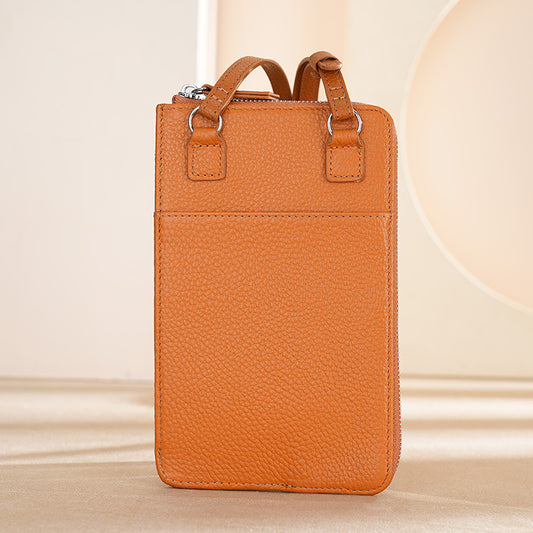 Leather Mobile High-grade First Layer Cowhide Trendy Phone Bags