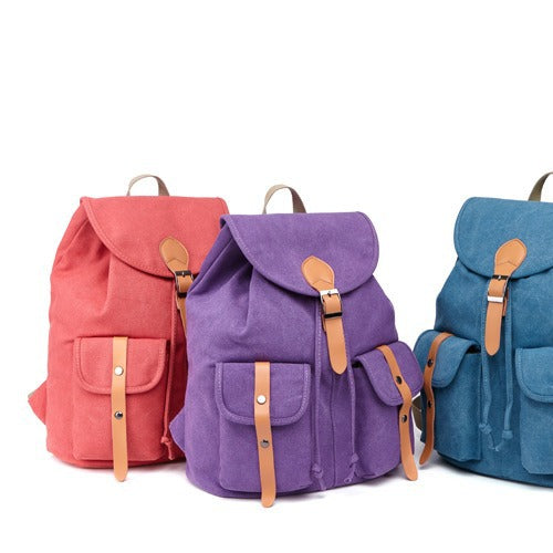 Women's Korean Style Solid Color Fashion Leisure Backpacks