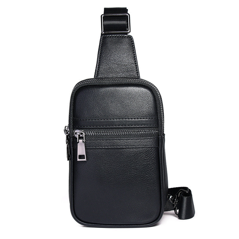 Men's Genuine Leather Fashion Waterproof Leisure Trendy Men's Chest Bags