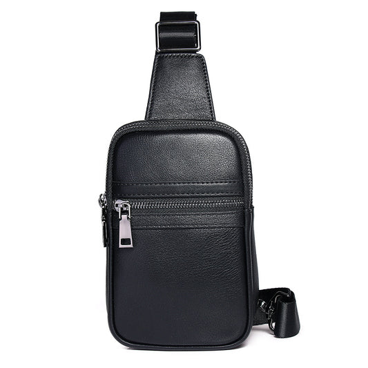 Men's Genuine Leather Fashion Waterproof Leisure Trendy Men's Chest Bags