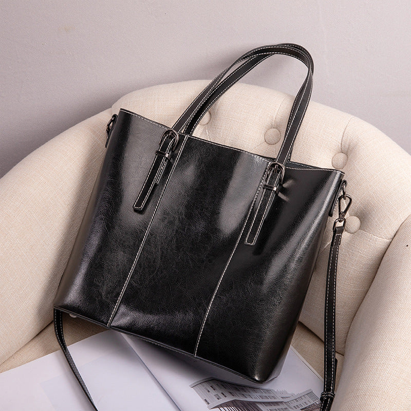 Women's Genuine Leather Large Retro Capacity Totes Shoulder Bags