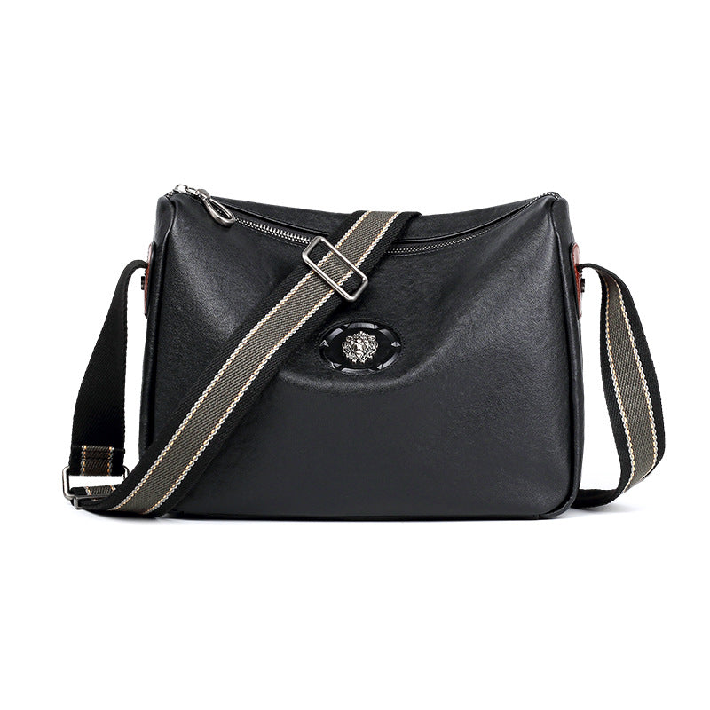 Men's Leather Horizontal Leisure First Layer Cowhide Men's Shoulder Bags