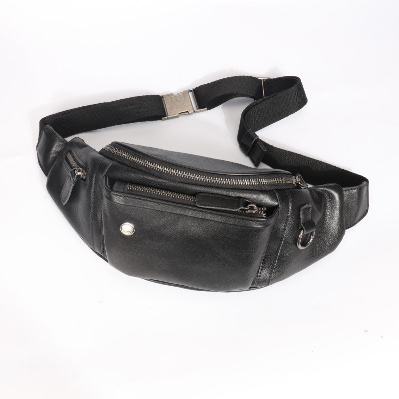 Men's Large Capacity Genuine Leather First Layer Men's Waist Packs