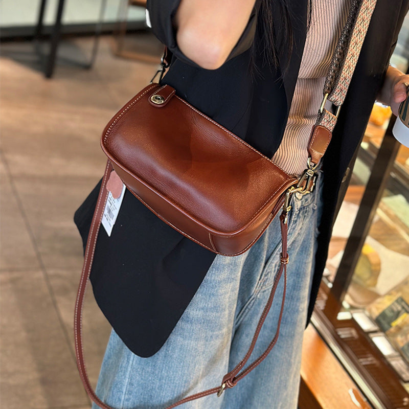 Women's Genuine Leather Summer Soft Cowhide Simple Crossbody Bags