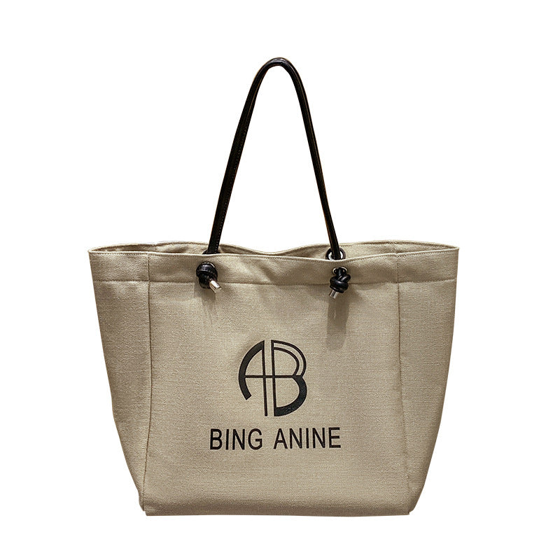 Women's Fashionable Niche Canvas Large Capacity Underarm Tote Bags