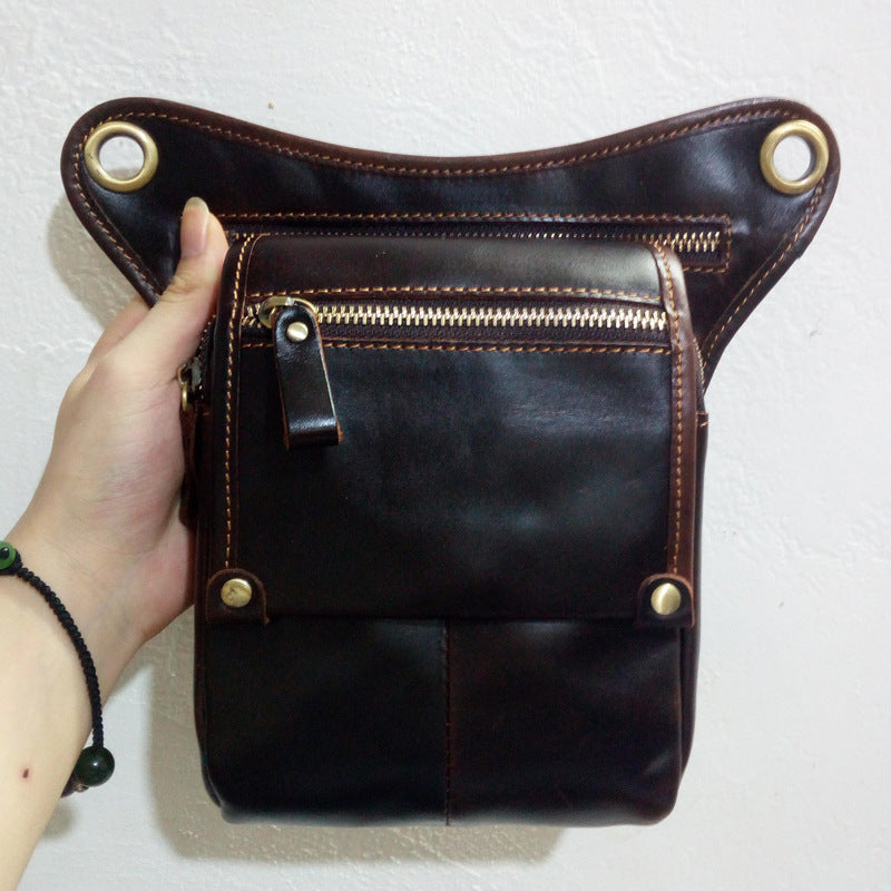 Men's First Layer Cowhide Leather Crazy Horse Men's Waist Packs