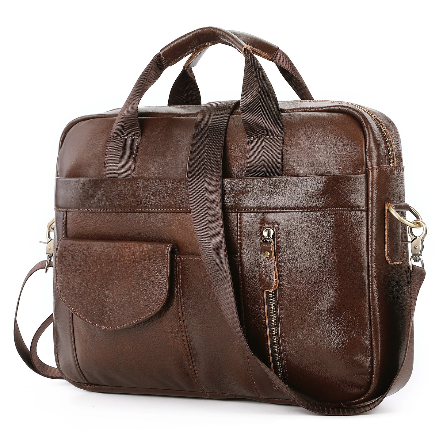 Men's First Layer Cowhide Leather Business Large Men's Shoulder Bags