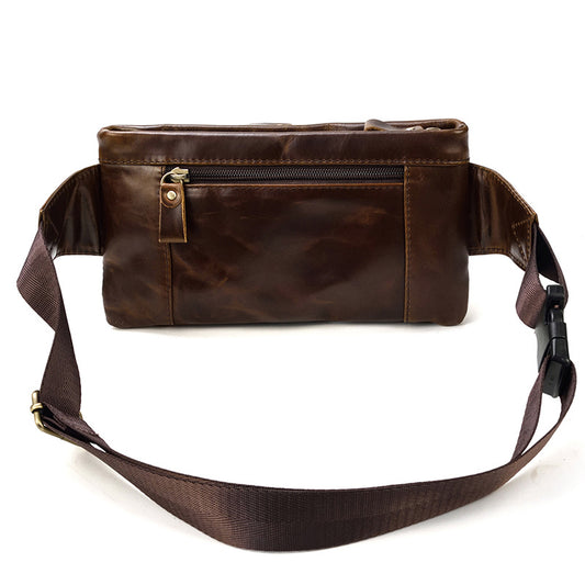 Men's Leather Pocket Crazy Horse Oil Outing Men's Waist Packs