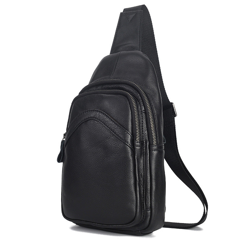 Men's Genuine Leather Large Capacity First Layer Men's Chest Bags