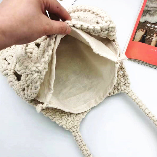 Women's High Quality Cotton Rope Braided Artistic Shoulder Bags
