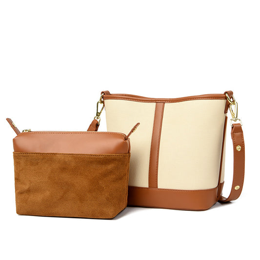 Women's Contrast Color Fashion Commuter High-grade Bucket Bags