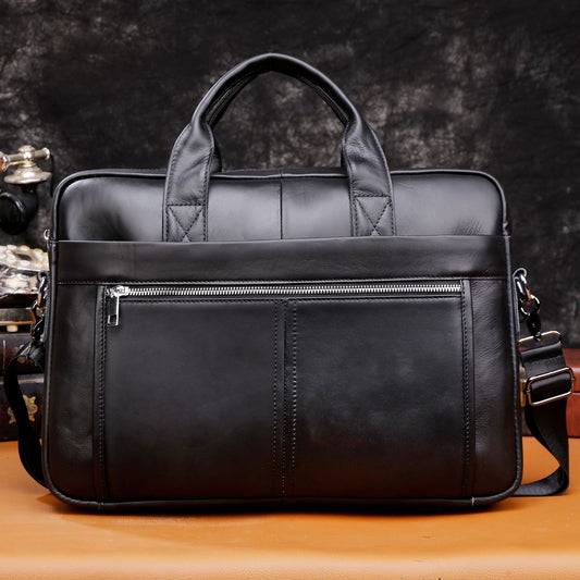 Men's Genuine Cattlehide Leather Surface Business Men's Briefcases