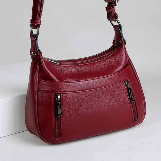 Women's Mother Double Main Soft Leather Large Crossbody Bags