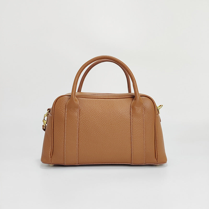 Layer Hand Carrying Cowhide Boston Large Capacity Advanced Handbags