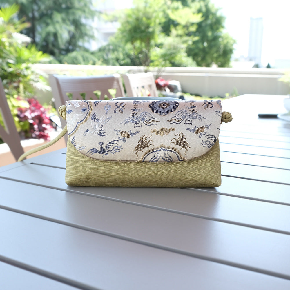 Women's Dynasty Brocade Fabric Han Chinese Clothing Small Square Bags