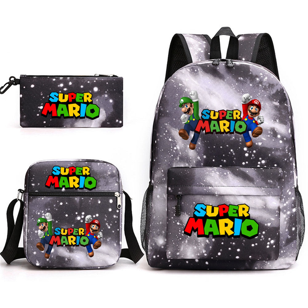 Game Mario Super Mary Three-piece Cartoon Middle School Students' Schoolbags