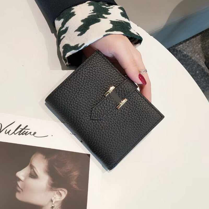 Women's Quality Double Folding Zipper Top Layer Handbags