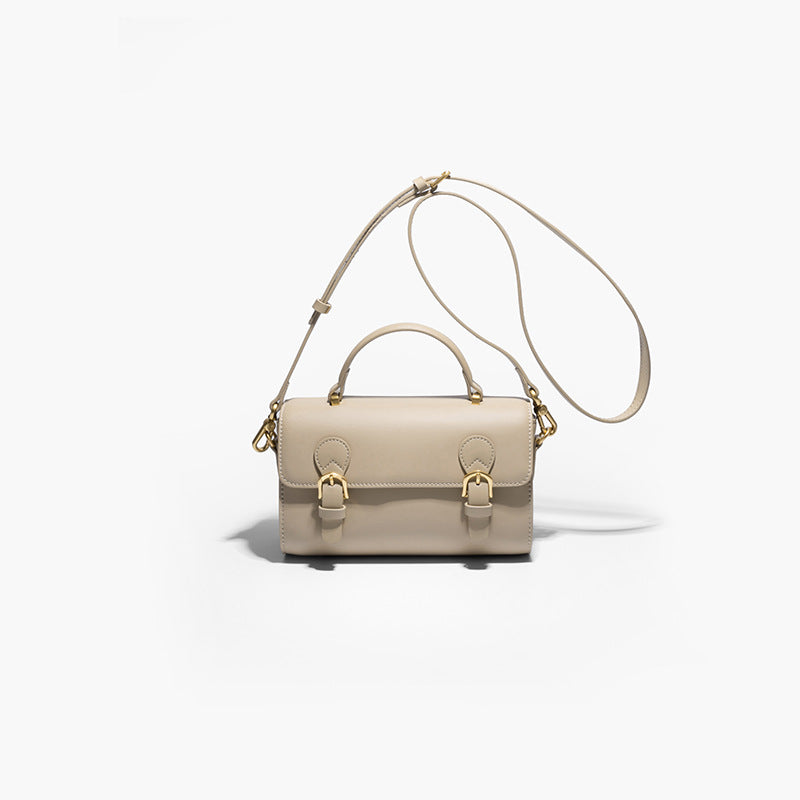 Genuine Leather Design College Style Postman Small Square Bags