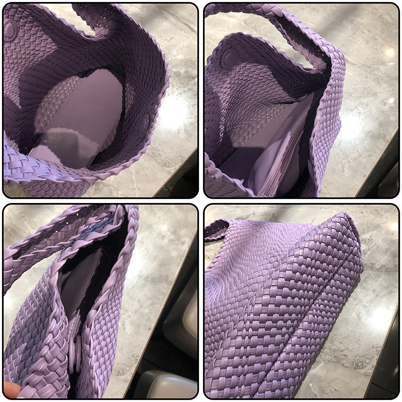 Capacity Hand-woven Female Fashion Simple Hand Bucket Bags