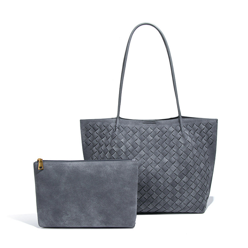Hand-woven Underarm Large Capacity Frosted Vintage Tote Bags
