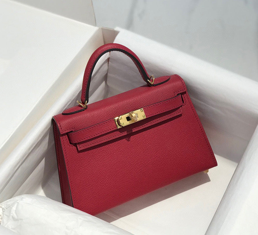 Women's Palm Print Mini Second Generation Kelly Genuine Crossbody Bags