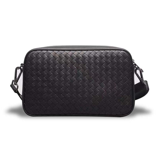 Men's Fashion Genuine Leather Hand-woven Classic Horizontal Shoulder Bags