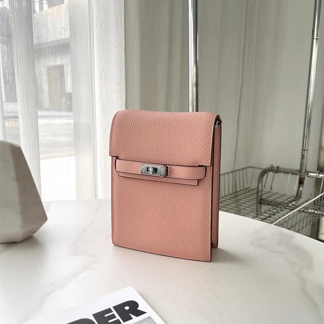 Fashion Genuine Leather Female Kelly Vertical Light Phone Bags