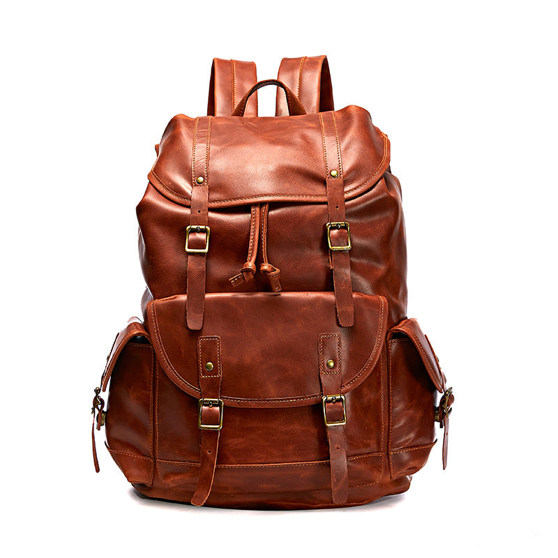 Men's First Layer Cowhide Genuine Leather Business Backpacks