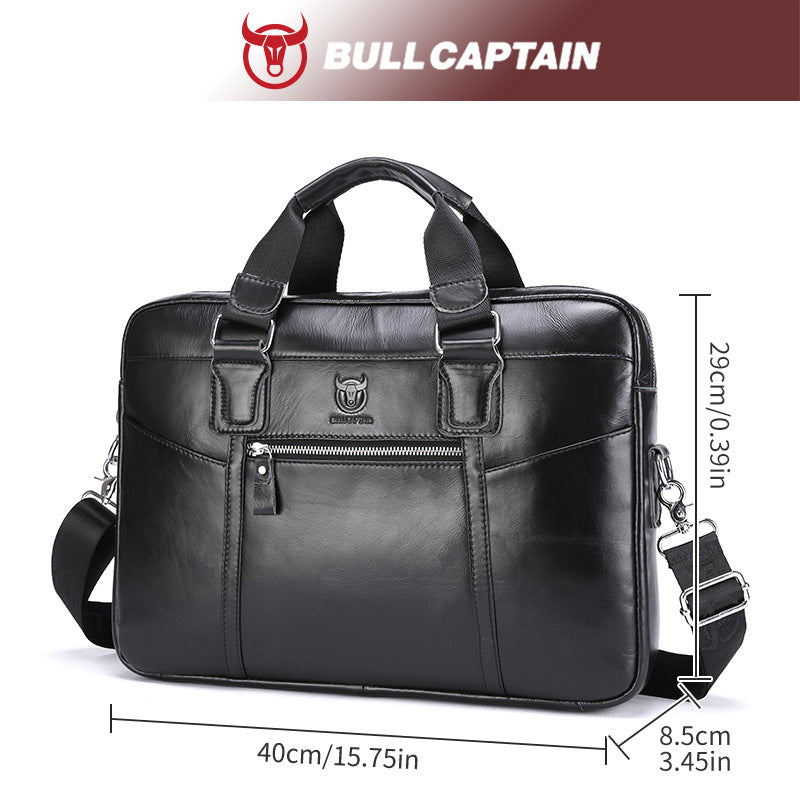 Leather Goods Large Capacity Top Layer Men's Briefcases