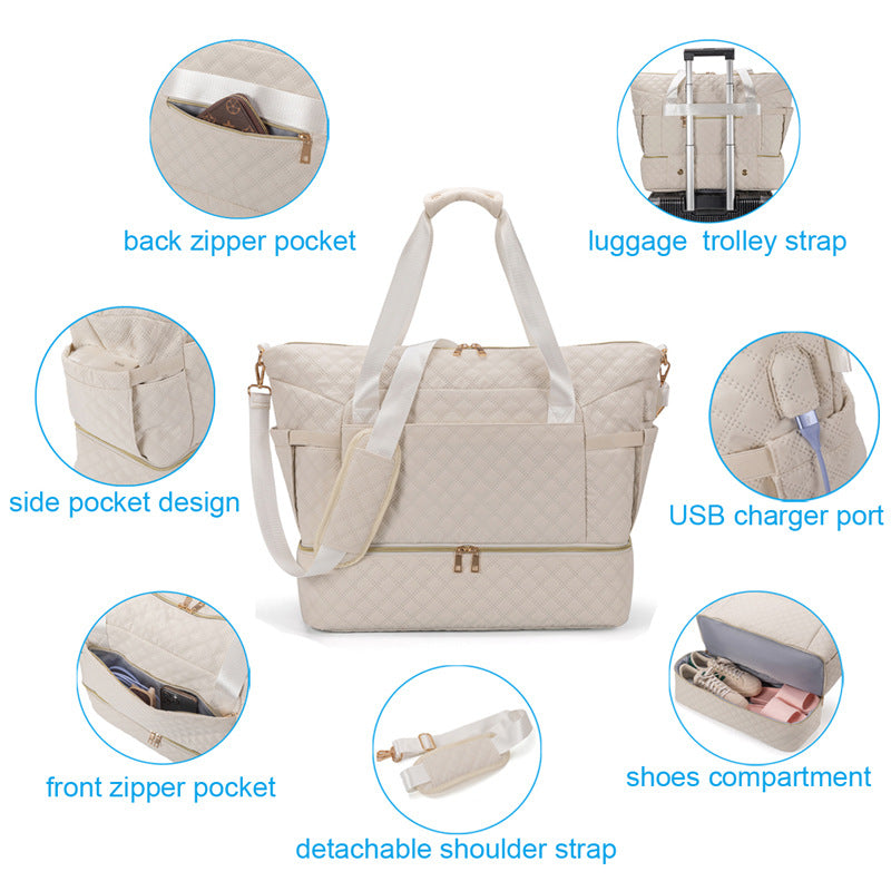Three-piece Set Oxford Cloth Waterproof Wet Dry Separation Travel Bags