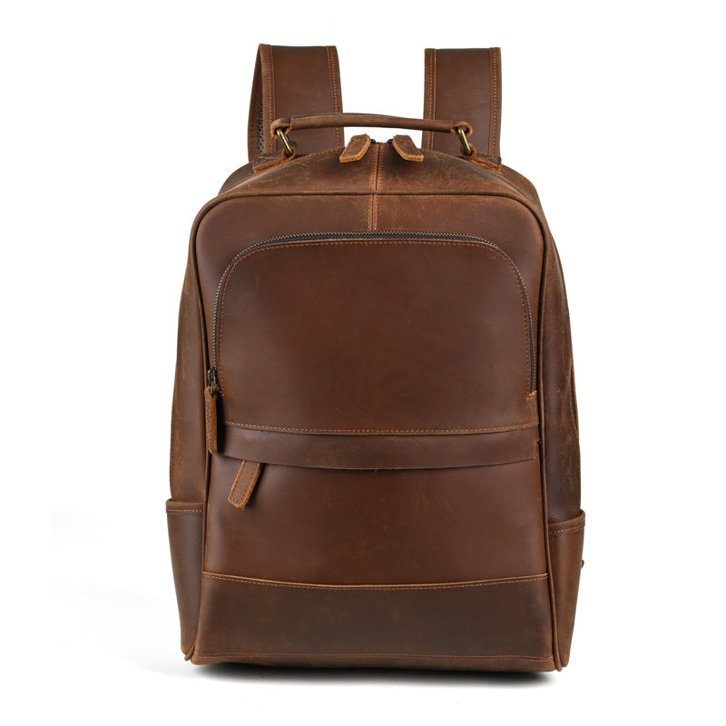 Men's Leather Vintage First Layer Cowhide Large Backpacks