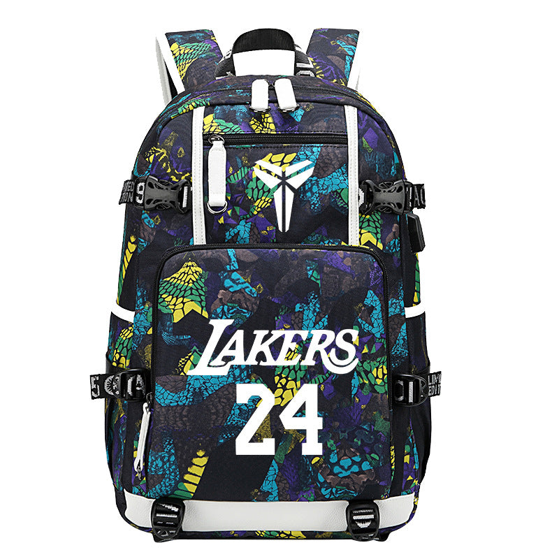 Men's Black Mamba Basketball Thermal Transfer Printing Backpacks