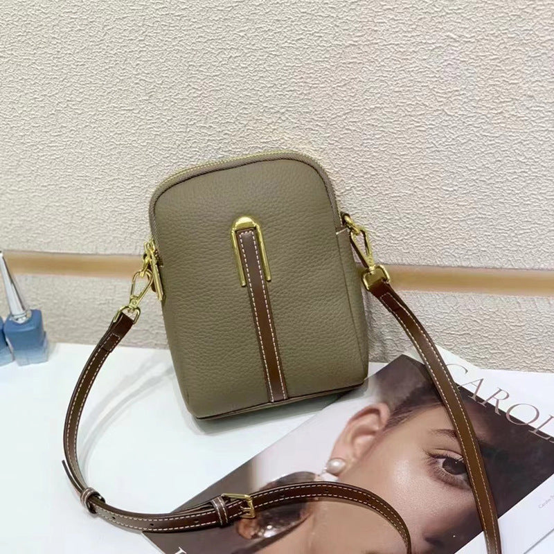 Women's Cowhide Mini Trendy Hand-held Vertical Soft Crossbody Bags